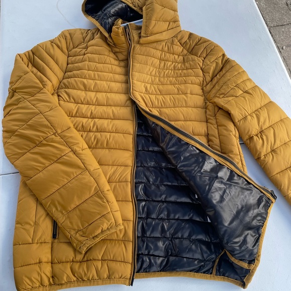 Men's Hooded Winter Coat Warm Puffer Jacket Cotton Coat with Removable Hood - Picture 3 of 4